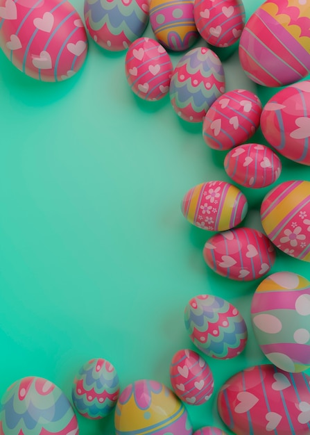 Foto gratuita rappresentazione 3d delle uova di pasqua