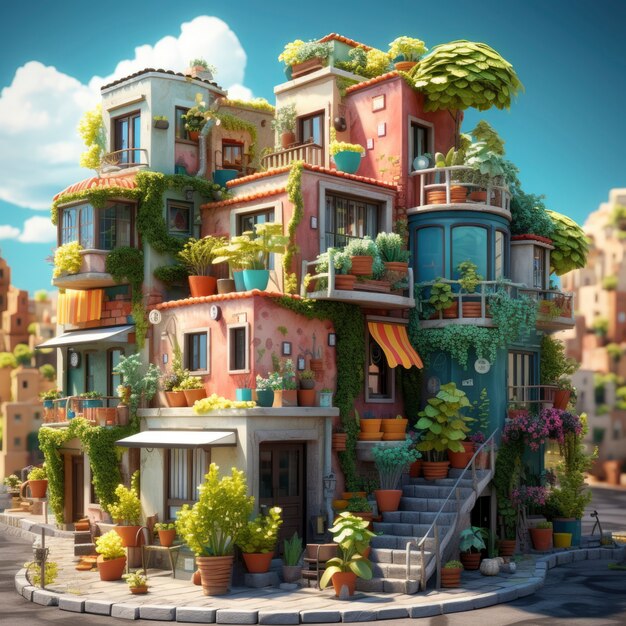 3d rendering of fantasy building