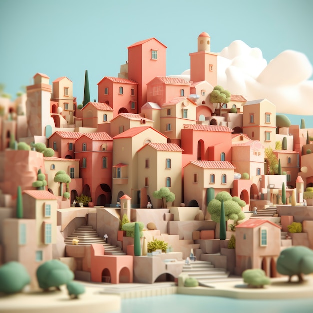 Free photo 3d rendering of fantasy building