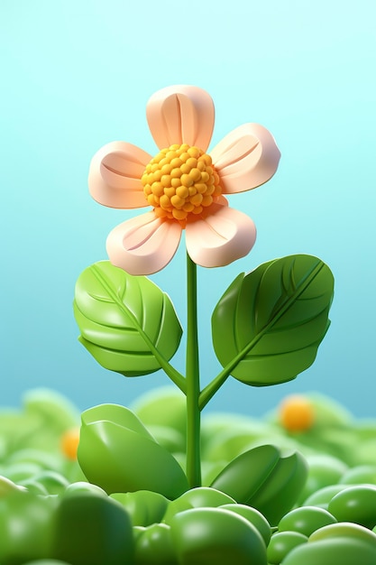 Free photo 3d rendering of flower