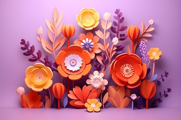 Free photo 3d rendering of flowers