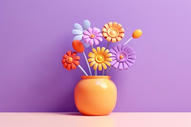 Free photo 3d rendering of flowers