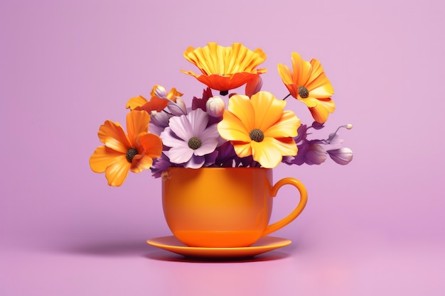 Foto gratuita rendering 3d di fiori