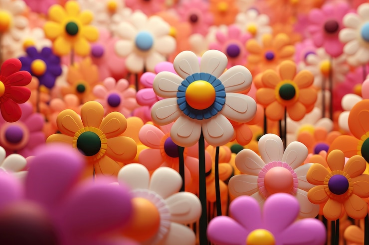 Free Photo 3d rendering of flowers