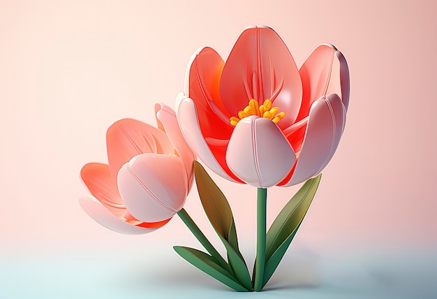 Free photo 3d rendering of flowers