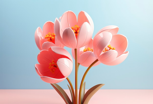 3d rendering of flowers