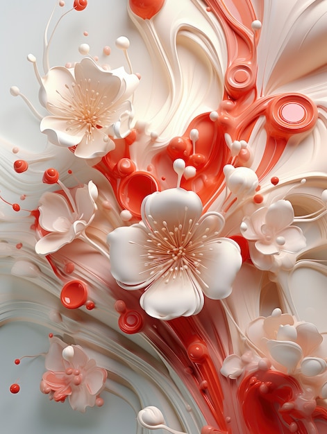 Foto gratuita rendering 3d di fiori
