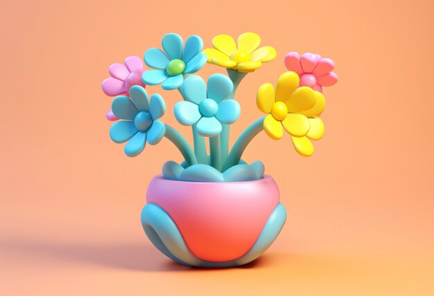 3d rendering of flowers
