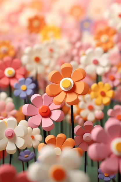 3d rendering of flowers