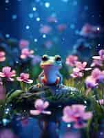 Free photo 3d rendering of forest frog