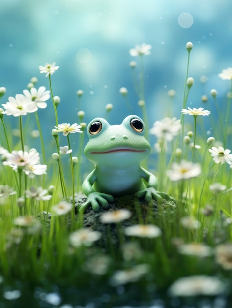 3d rendering of forest frog