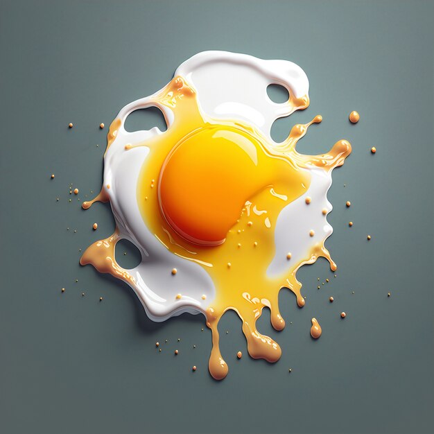 3d rendering of fried egg melting