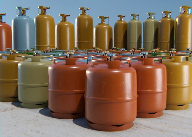 3d rendering of gas cylinder