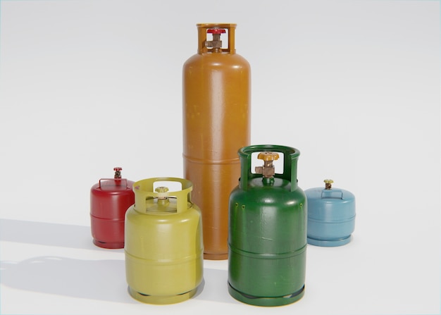 3d rendering of gas cylinder