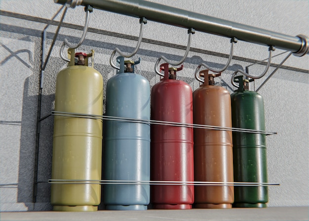 Free photo 3d rendering of gas cylinder