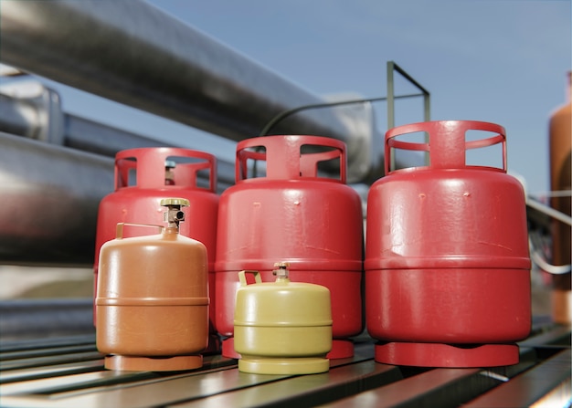 3d rendering of gas cylinder