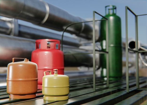 3d rendering of gas cylinder