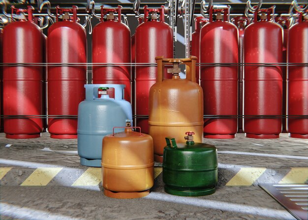 3d rendering of gas cylinder