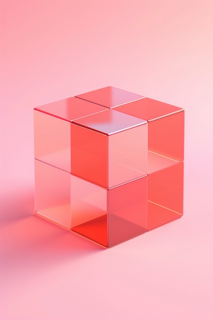 Free photo 3d rendering of geometric cube