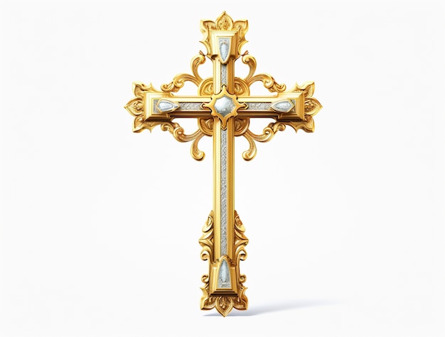 3d rendering of golden cross