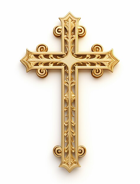 3d rendering of golden cross