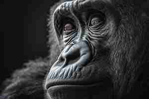 Free photo 3d rendering of gorilla portrait