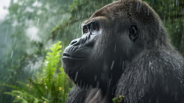 Free photo 3d rendering of gorilla portrait