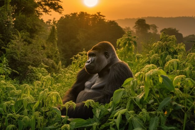 Free photo 3d rendering of gorilla portrait