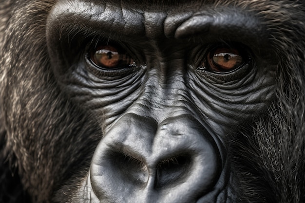Free photo 3d rendering of gorilla portrait