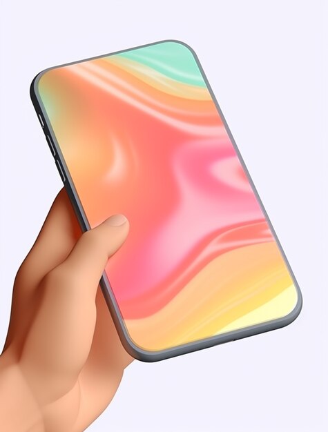 3d rendering of hand holding phone