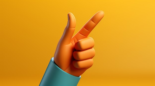 3d rendering of  hand pointing