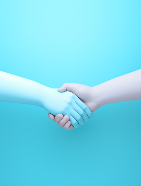 3d rendering of hand shake