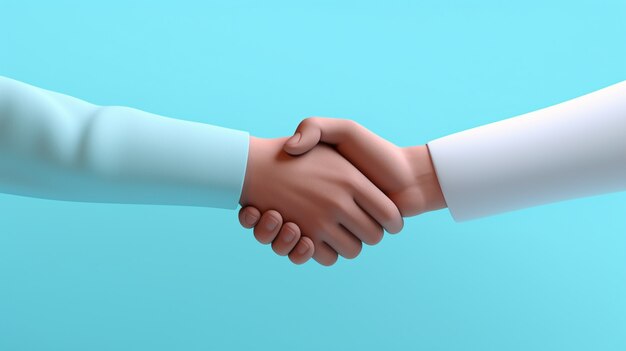 3d rendering of hand shake