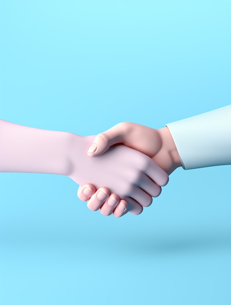 3d rendering of hand shake