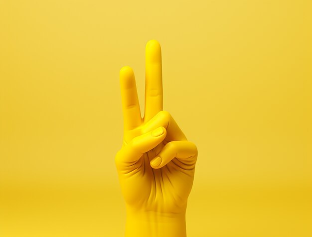 3d rendering of hand showing peace