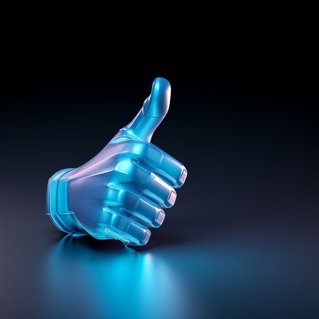 3d rendering of hand showing thumbs up