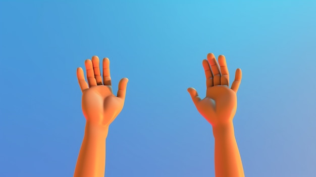 3D-рендеринг поднятых рук
