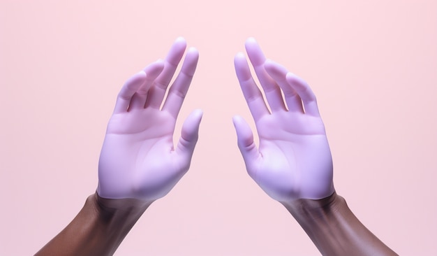 Free photo 3d rendering of hands up