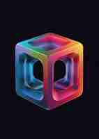 Free photo 3d rendering of holographic cube