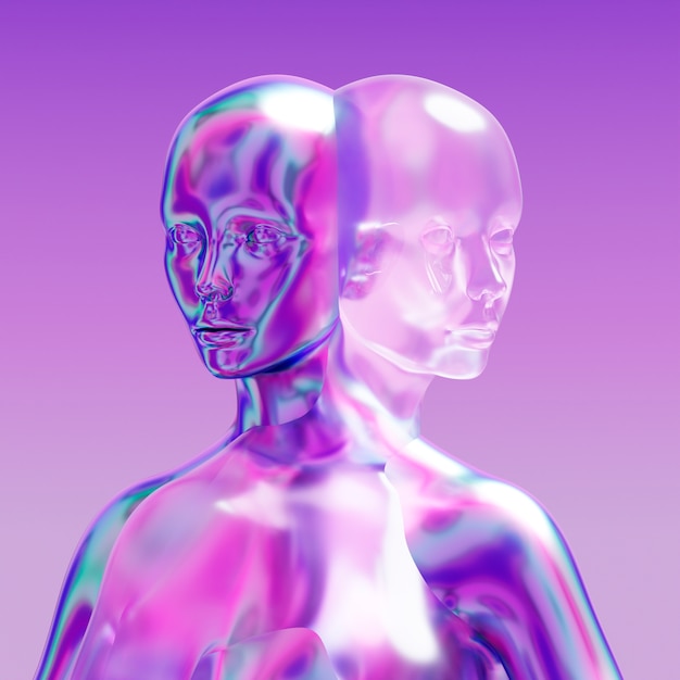 Free photo 3d rendering of holographic layering