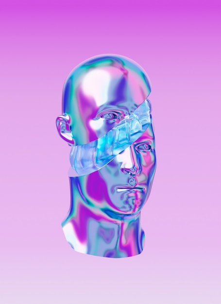 Free photo 3d rendering of holographic layering