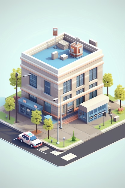 3d rendering of hospital building