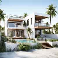 Free photo 3d rendering of house model