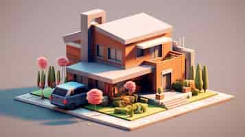 Foto gratuita rappresentazione 3d del modello della casa