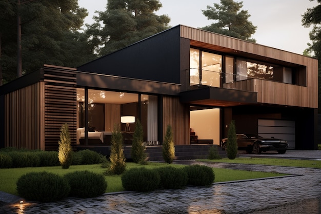 Free photo 3d rendering of house model