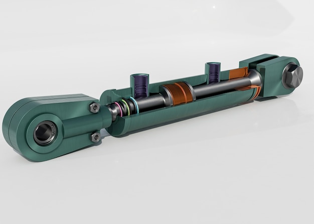 3d rendering of hydraulic elements