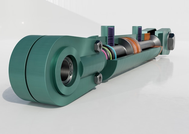 3d rendering of hydraulic elements