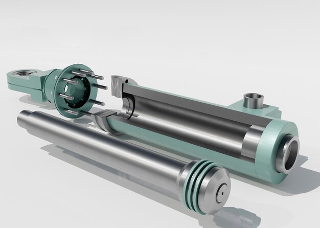 3d rendering of hydraulic elements