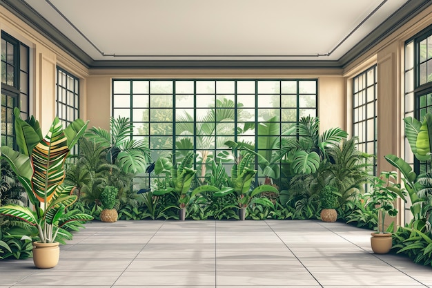 Free photo 3d rendering illustration of botanic garden