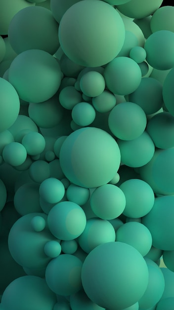 3D rendering illustration of green balls